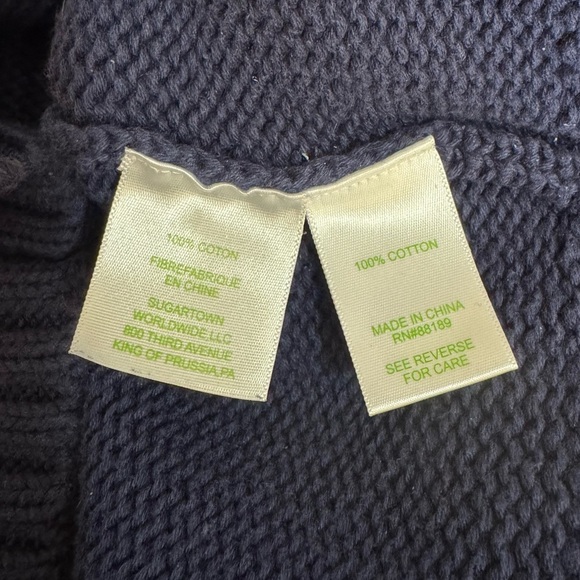 Lilly Pulitzer Bainbridge blue collared gold accent buttons sweater Medium - Picture 4 of 4